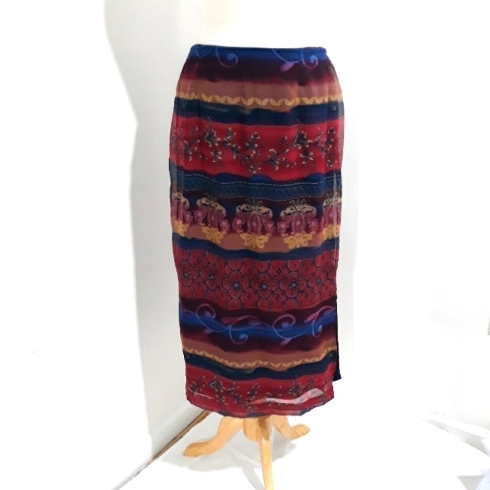 Kathie Lee Collection lining floral print skirt size Medium